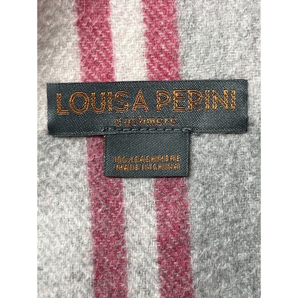 Cashmere Gradient Plaid Scarf Fringe Pink Cozy Luxury - Picture 3 of 4